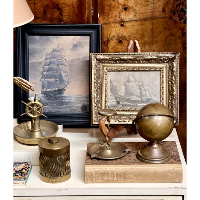 Vintage Original Clipper Ship Painting on Canvas Board For Sale - Image 10 of 11