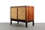 Mid century vintage Founders Furniture Walnut Sideboard / Credenza with brass pulls.The door have been done in a cork....