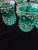Art Nouveau Vintage Mid Century Set Six Aquamarine Moser Glasses For Sale - Image 3 of 11