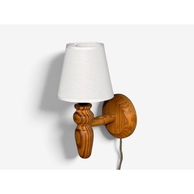 Swedish Modern, Wall Sconce, Pine, Sweden, 1960s For Sale - Image 4 of 8