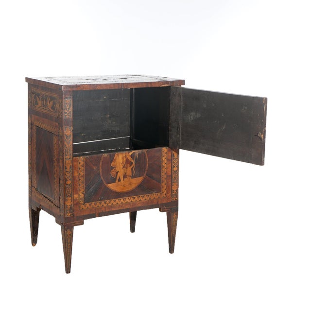 Chocolate 18thC Commode by Giovanni Battista Maggiolini with Classical Scenic Inlay c1770 For Sale - Image 8 of 12