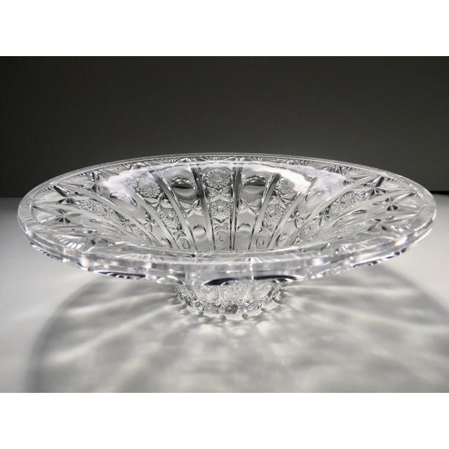 Vintage Brilliant Cut Crystal Centerpiece Bowl For Sale - Image 11 of 12