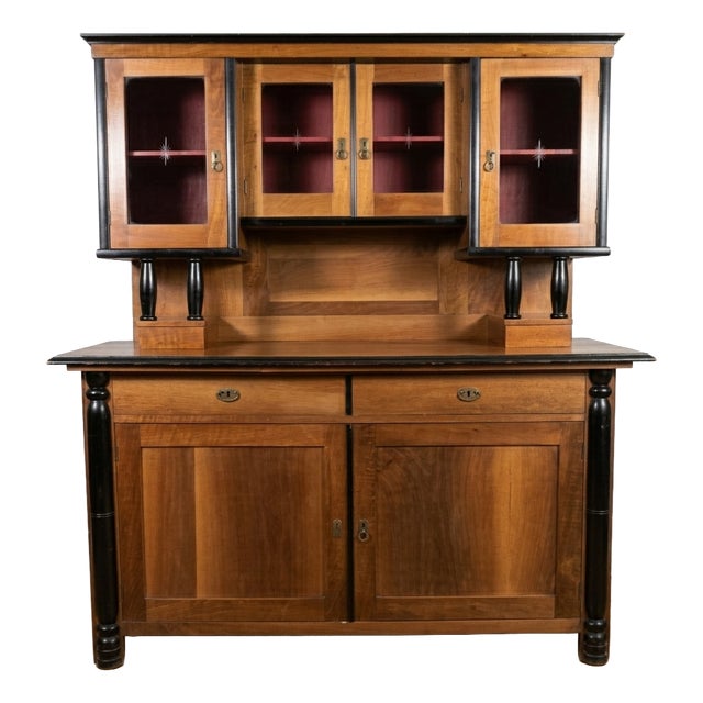 Viennese Cherrywood Veneer Buffet Cabinet, 1920 For Sale