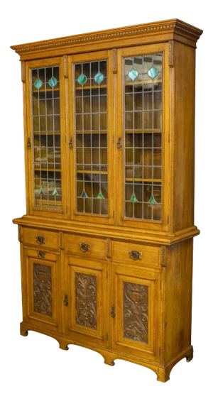 Art Nouveau Bookcase in Oak