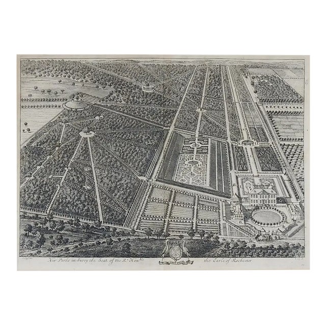 1709 English Engraving Park in Surrey Seat of Earl of Rochester For Sale