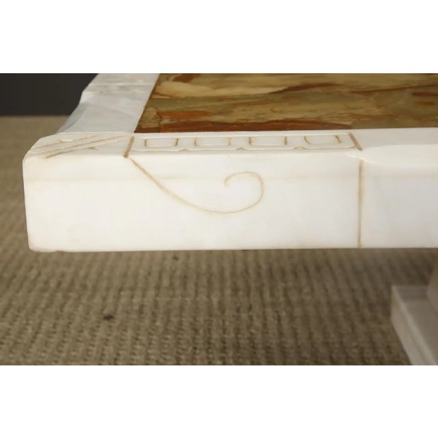 Vintage Italian Tessellated Onyx Coffee Table With Etched Stone Inset, 1970s For Sale - Image 9 of 18
