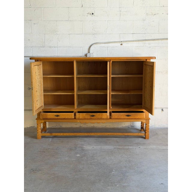 Brown Vintage Danish Oak Cabinet by Stilmobler, 1970s Display Sideboard For Sale - Image 8 of 8