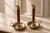 Elegant and rare pair of vintage chamber candlesticks featuring a refined Mid Century Modern design Each piece is a...