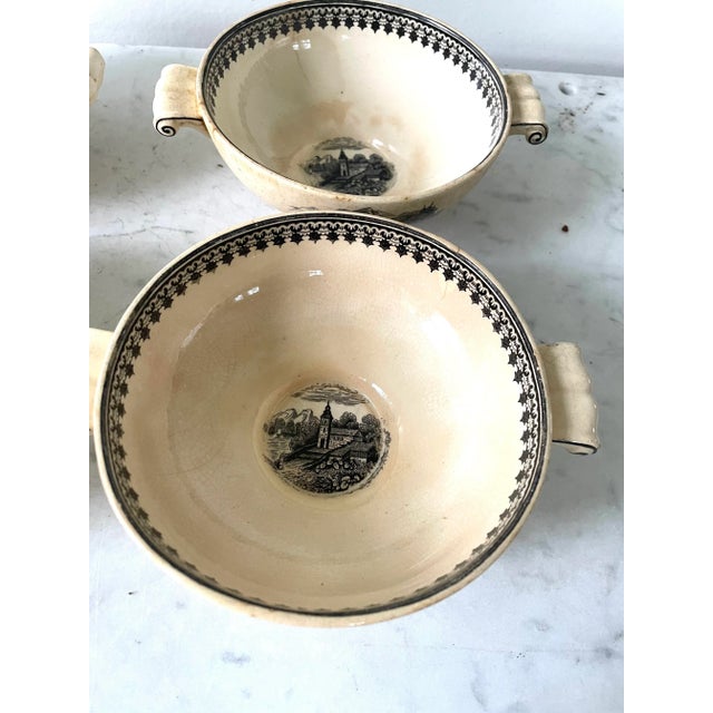 Rustic European Rare Old Abbey Ware Ant Alpine v & B M Saars Basin Villeroy Boch Germany China Bowls For Sale - Image 3 of 12