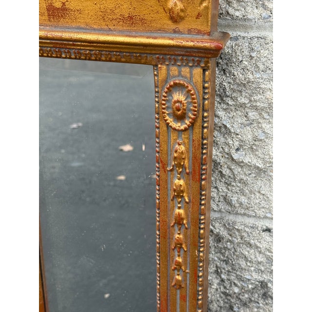 Neoclassical Antique Reproduction Neoclassical Regency Carved Gilt Mirror For Sale - Image 3 of 8