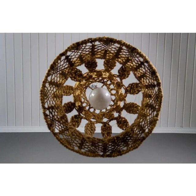 Vintage Handmade Braided Macramé Pendant Light Fixture, 1970s For Sale - Image 17 of 18