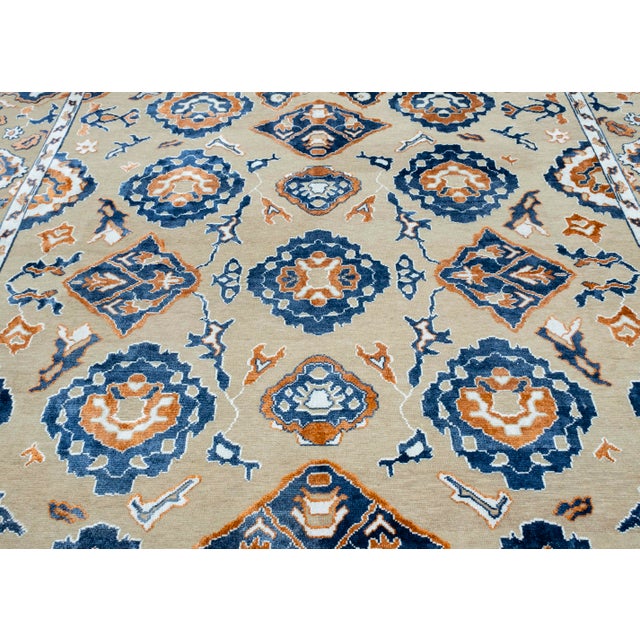 Turkish Oushak Rug 12'1" x 15' #18577 For Sale In Houston - Image 6 of 8