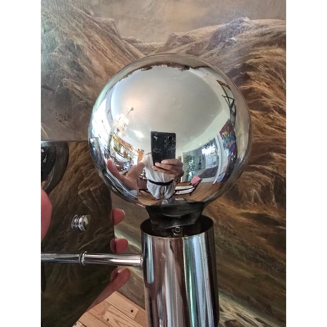 Mid-Century Modern Chrome Sconces - Set of Six Lights For Sale - Image 9 of 11