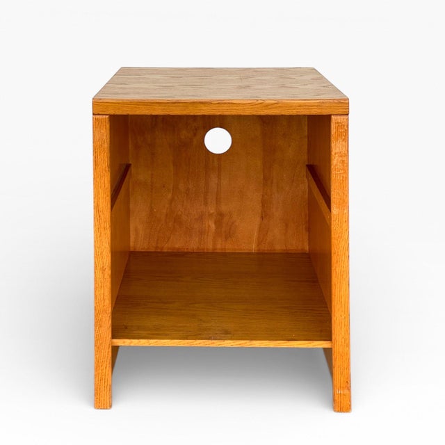 Mid 20th Century Minimalist Solid Oak Open Pedestal Cabinet or Media Stand For Sale - Image 18 of 18