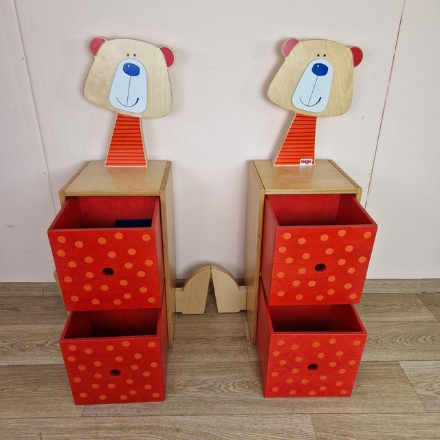 Vintage Chests of Drawers and Wall Hanger from Haba, 1990s, Set of 3 For Sale - Image 4 of 14