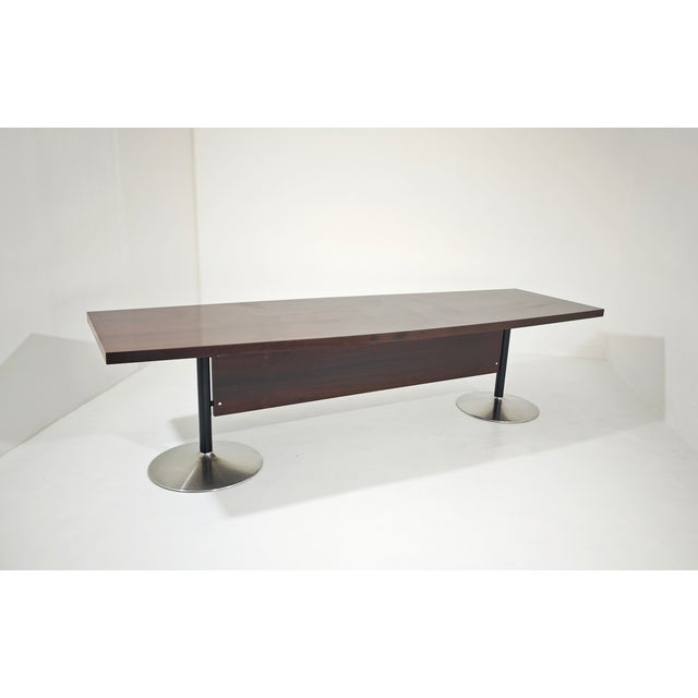 Vintage Conference Table in Wood and Steel, 1970s For Sale - Image 14 of 18