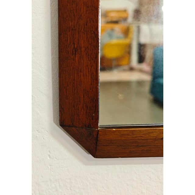 Mid-Century Modern Rectangular Wooden Wall Mirror, 1960s For Sale - Image 3 of 14