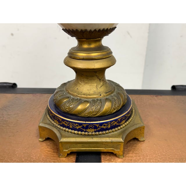 19th Century Rococo Shepherds Lovers Porcelain Vase With Ormolu Cherub Handles For Sale - Image 10 of 12