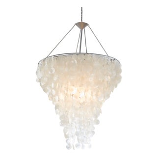 Matthew Izzo Home Capiz Shell 30" Chandelier For Sale