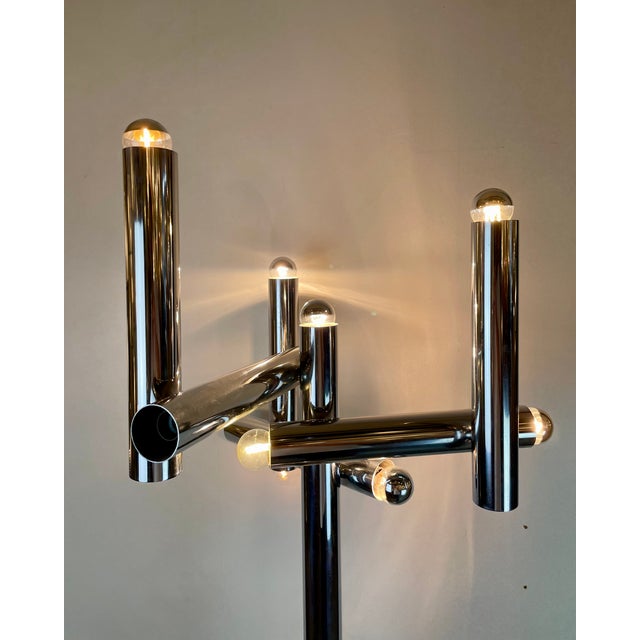 Metal Space Age Floor Lamp attributed to Goffredo Reggiani, Italy, 1970s For Sale - Image 7 of 12