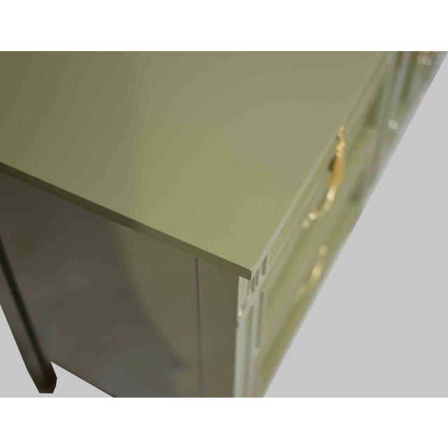 Mid Century French-Inspired Sideboard With Louis XV Brass Hardware by Dixie - Newly Painted For Sale - Image 10 of 16