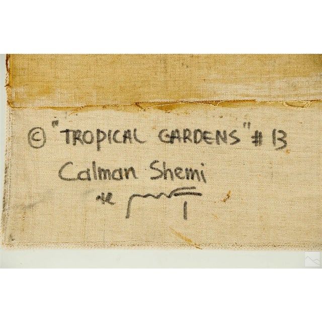 1990s Large 1990s Calman Shemi Tropical Gardens Tapestry - 65 X 67 In For Sale - Image 5 of 7