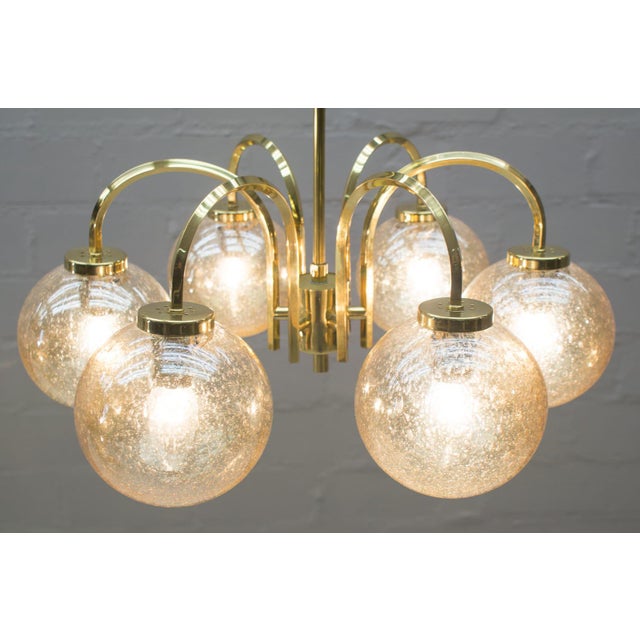 Gold Vintage Golden Ceiling Light with 6 Spheres, 1960s For Sale - Image 8 of 10