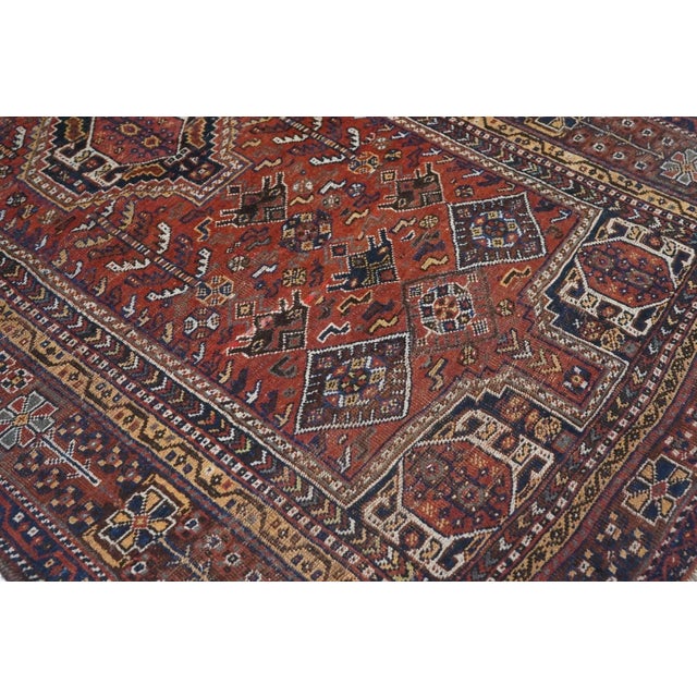 Antique Persian Qashqai Rug 4'9'' X 7'5'' For Sale - Image 9 of 11