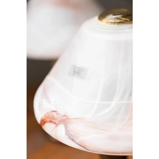 Brown Murano Glass Mushroom Table Lamps, 1970s, Set of 2 For Sale - Image 8 of 10