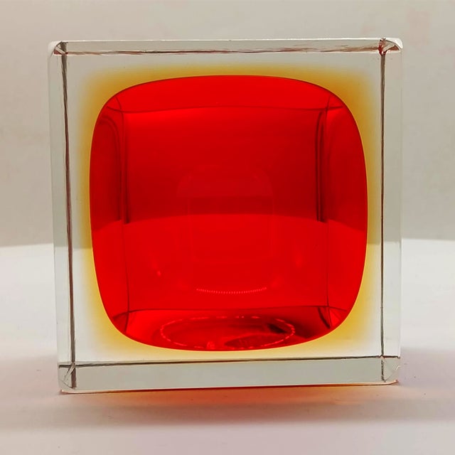 Handcrafted Square Ashtray or Catch-All in Murano Glass by Flavio Poli for Seguso, 1960s For Sale - Image 9 of 11