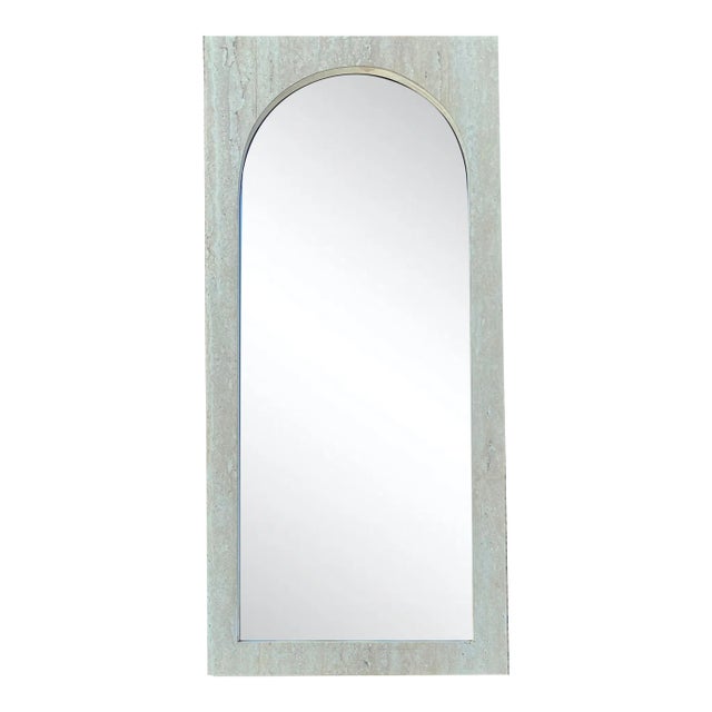 1980s Postmodern Marbleized Formica Wall Mirror For Sale