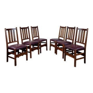 Gustav Stickley Side Chairs -Model #350 Circa 1915 -Set of 6 For Sale