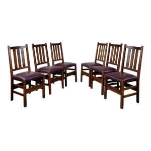 Gustav Stickley Side Chairs -Model #350 Circa 1915 -Set of 6