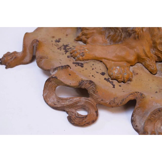19th Century Victorian Cast Iron "Lion" Inkwell For Sale - Image 10 of 13