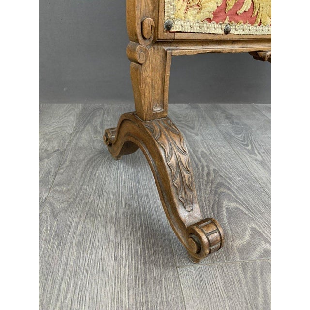 19th Century Wooden Fireplace Screen with Tapestry For Sale - Image 10 of 11