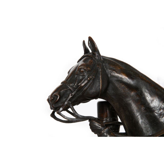 Metal French Antique Bronze Sculpture Race Horse “Walter Scott” by Alfred Barye For Sale - Image 7 of 18