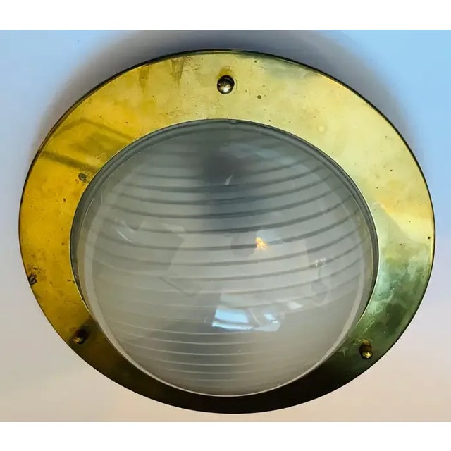 Metal Nautical Italian Mid-Century 1960s Flush Ceiling Lamp For Sale - Image 7 of 10