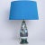 Metal Blue Ceramic Table Lamp from Tilmans with Custom Lampshade, 1960s For Sale - Image 7 of 7