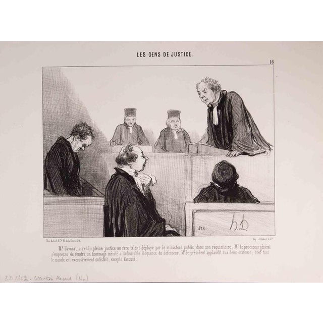 Lithograph realized by Daumier in 1845, belonging to the Series "Les Gens de Justice" Table no. 16 of the Series....