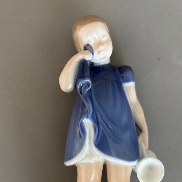 Ceramic 1950s Bing &Grondahl Girl Crying Over Spilled Milk For Sale - Image 7 of 12