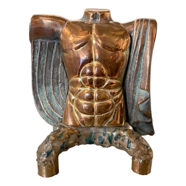 Miguel Berrocal, Eros Bronze Sculpture with 24 Carat Gold, 2000, Bronze For Sale