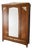 Art Deco Oak Wardrobe with Mirror and Carved Details, 1920s For Sale