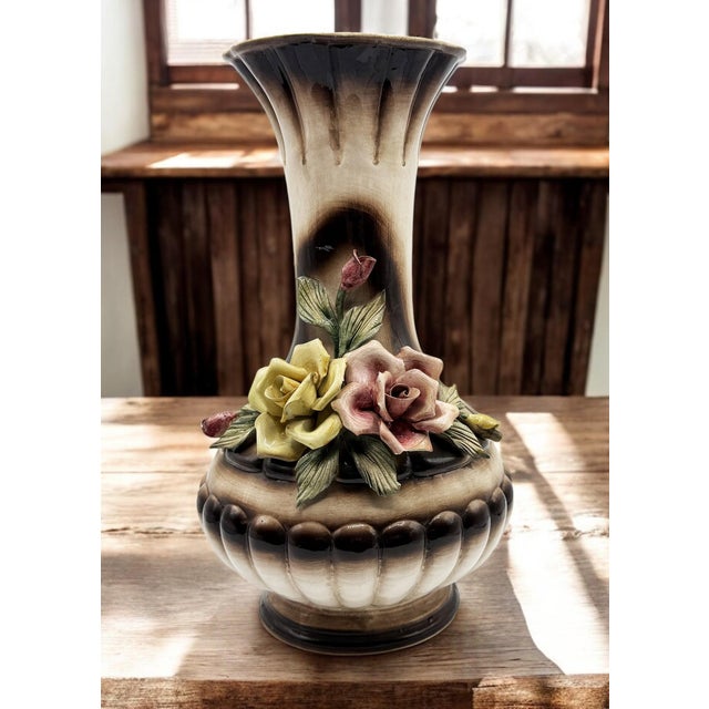 Vase with Roses by Capodimonte, 1950s For Sale - Image 8 of 18