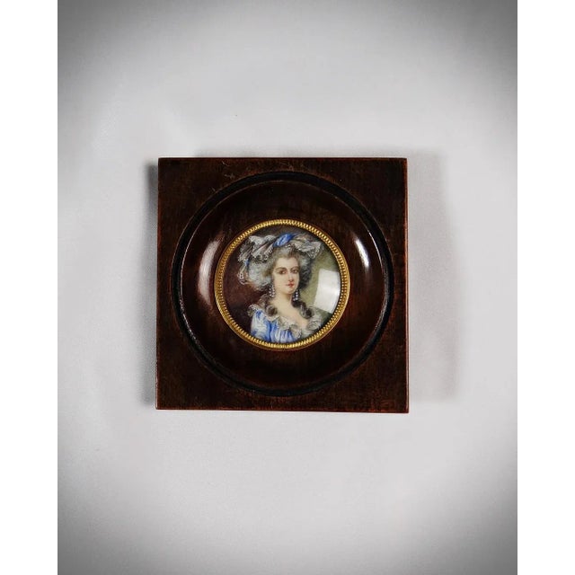Hand-Painted Miniature Portrait of the Duchess of Coutances by Labille-Guiard, 19th Century For Sale - Image 14 of 14