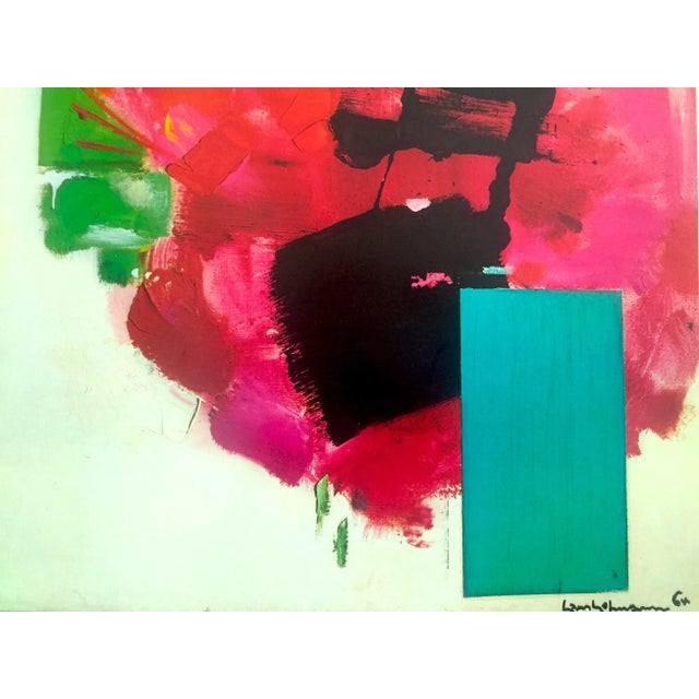 Paper Hans Hofmann Vintage 1980 Abstract Expressionist Lithograph Print Exhibition Poster " Exabundantia " 1964 For Sale - Image 7 of 11