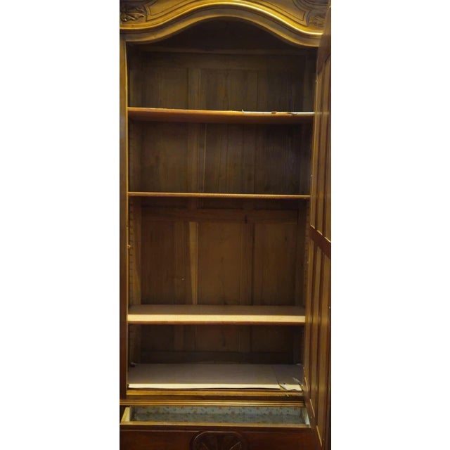 Louis XV Style Wardrobe with Mirror in Carved Walnut For Sale - Image 11 of 12