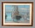 Vintage Dockside Landscape Framed Pastel Watercolor Painting W Backside of Boat For Sale - Image 6 of 6