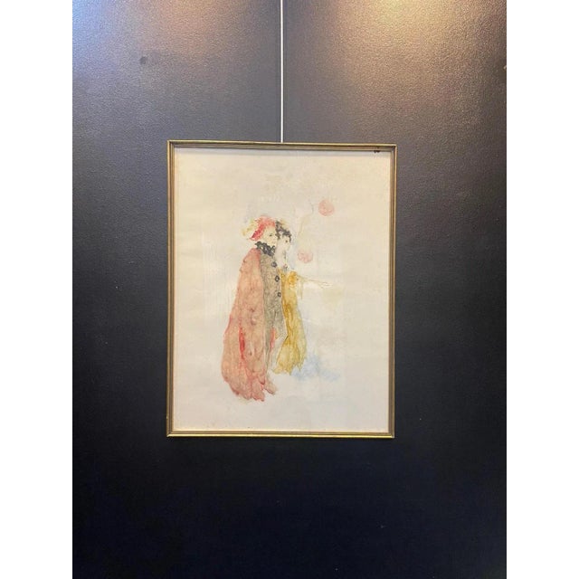 André Braunecker, Les Pierrots, Oil on Paper For Sale - Image 4 of 11