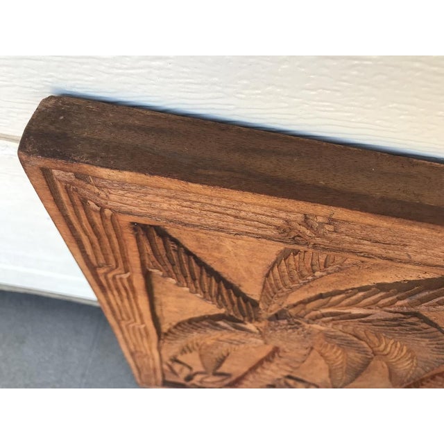 Decorative Panel in Carved Teak Wood, 1970s For Sale - Image 12 of 18