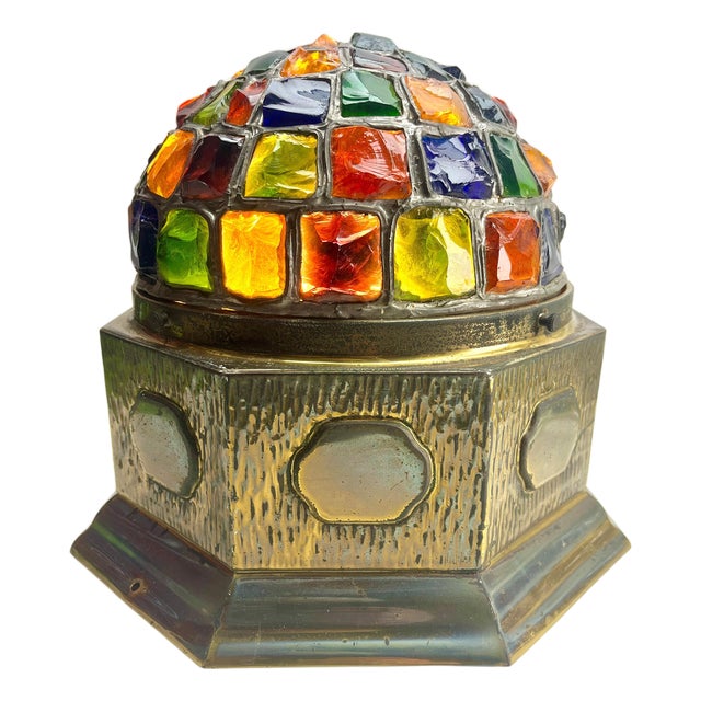Arts & Crafts Chunk Glass Globe Light by Peter Marsh for Nader, 1940 For Sale